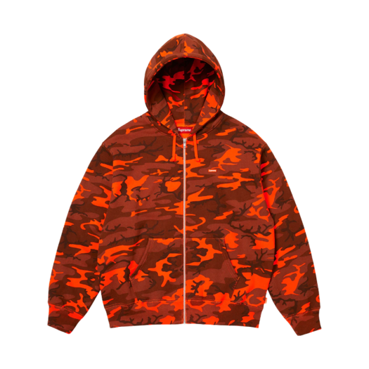 Supreme Small Box Zip Up Hooded Sweatshirt Bright Orange Camo - 25SS