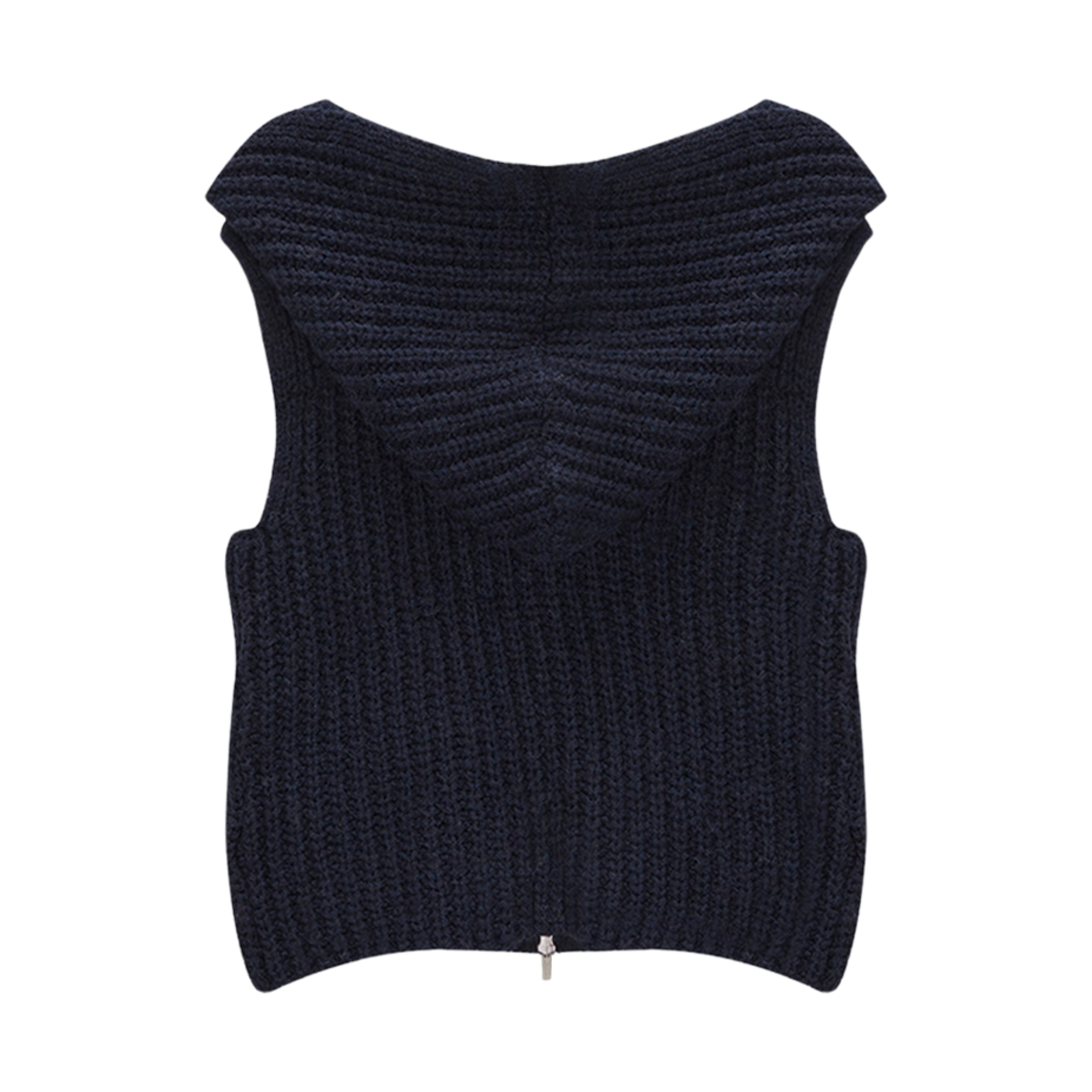 (W) 마뗑킴 포켓 후디 집업 니트 베스트 네이비((W) Matin Kim Pocket Hoody Zip Up Knit Vest Navy) - 2