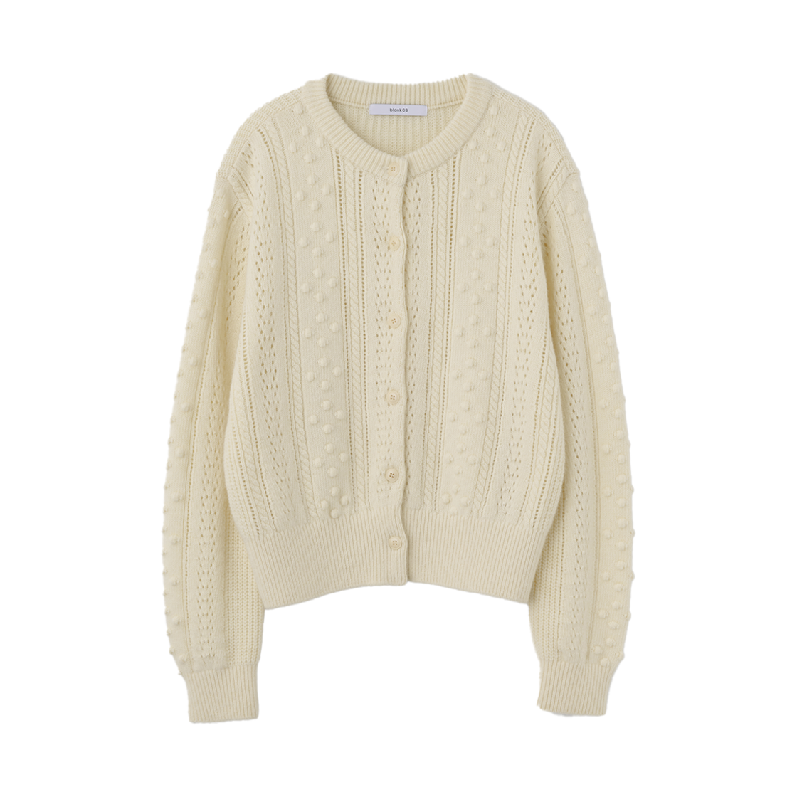 블랭크공삼 빈티지 케이블 니트 가디건 크림(Blank03 Vintage Cable Knit Cardigan Cream)