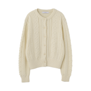 Blank03 Vintage Cable Knit Cardigan Cream