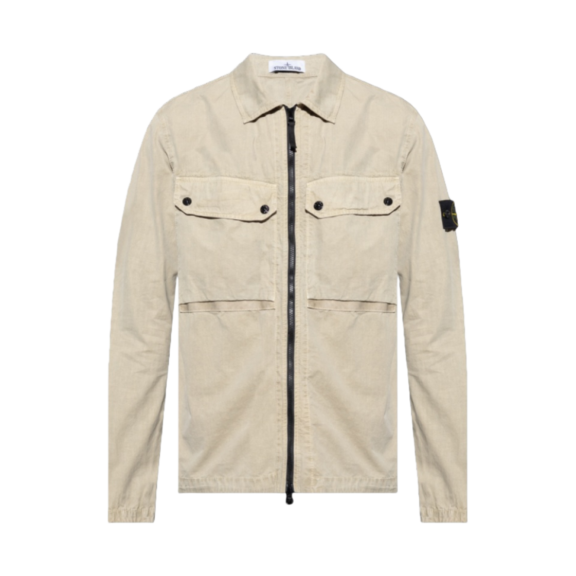 스톤 아일랜드 102WN 브러쉬드 오가닉 코튼 오버셔츠 샌드 - 23FW(Stone Island 102WN Brushed Organic Cotton Overshirt Sand - 23FW) - 1