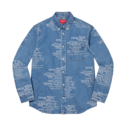 Supreme Trademark Jacquard Denim Shirt Washed Blue - 23SS