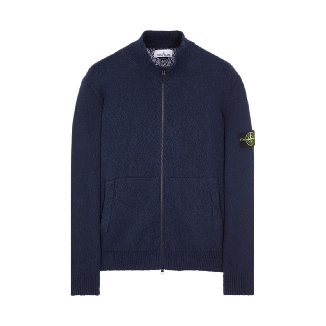 스톤 아일랜드 543B2 오가닉 코튼 하프 지퍼 폴로 니트 블루 - 24SS(Stone Island 543B2 Organic Cotton Half Zipper Polo Knit Blue - 24SS) - 1