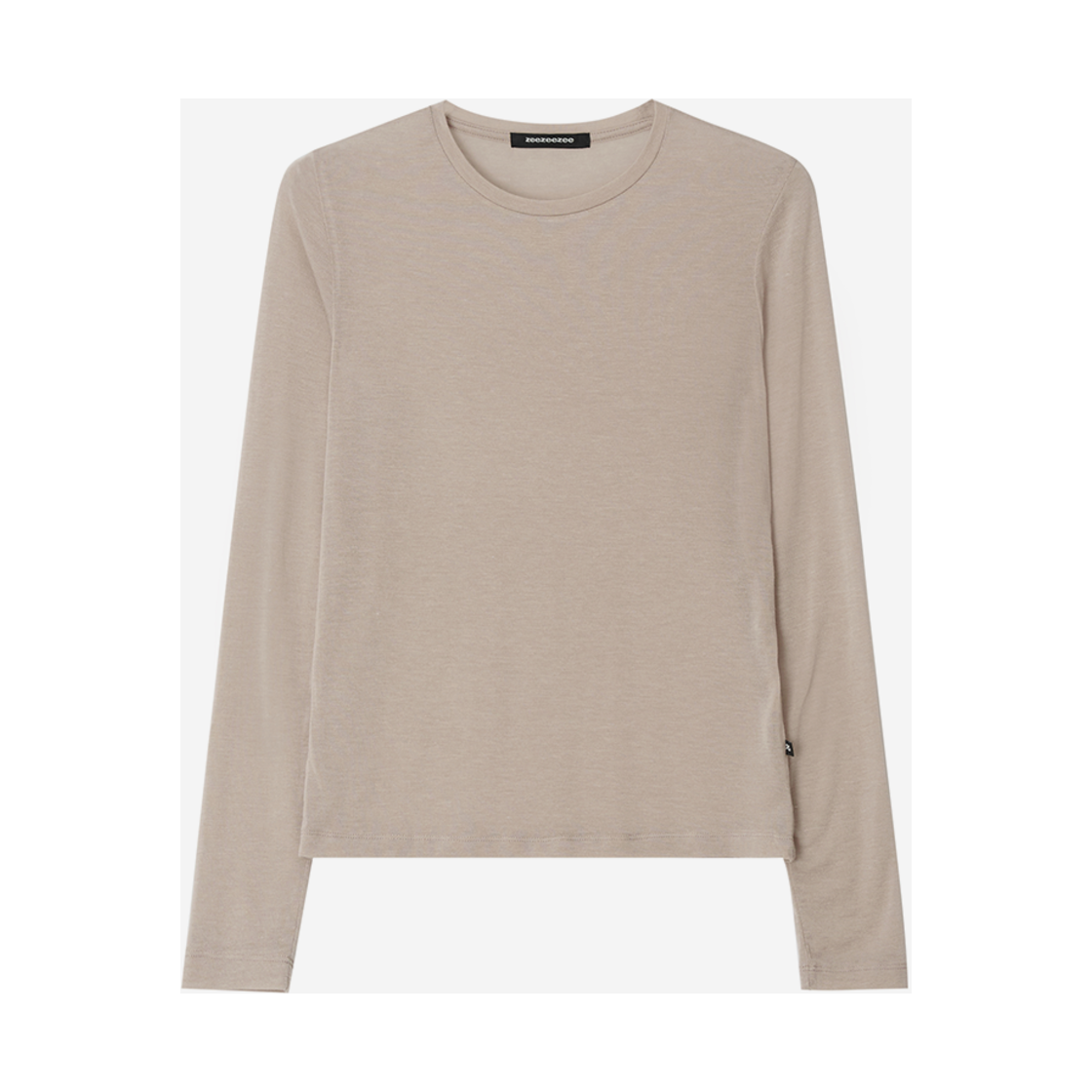 지지지 소프트 롱 슬리브 티셔츠 베이지 그레이(zeezeezee Soft Long Sleeve T-Shirt Beige Grey)