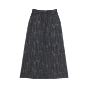 (W) Kapital 12 oz. Magpie Denim High Waist Maxi Skirt Black