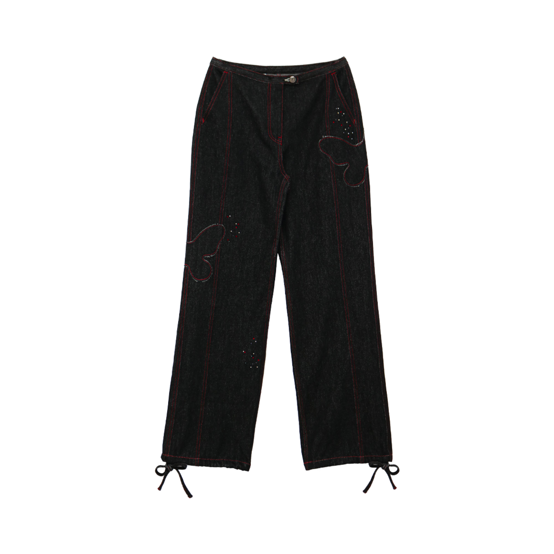 나비버스 트윙클 나비 데님 팬츠 블랙(NAVIVERSE Twinkle Navi Denim Pants Black)