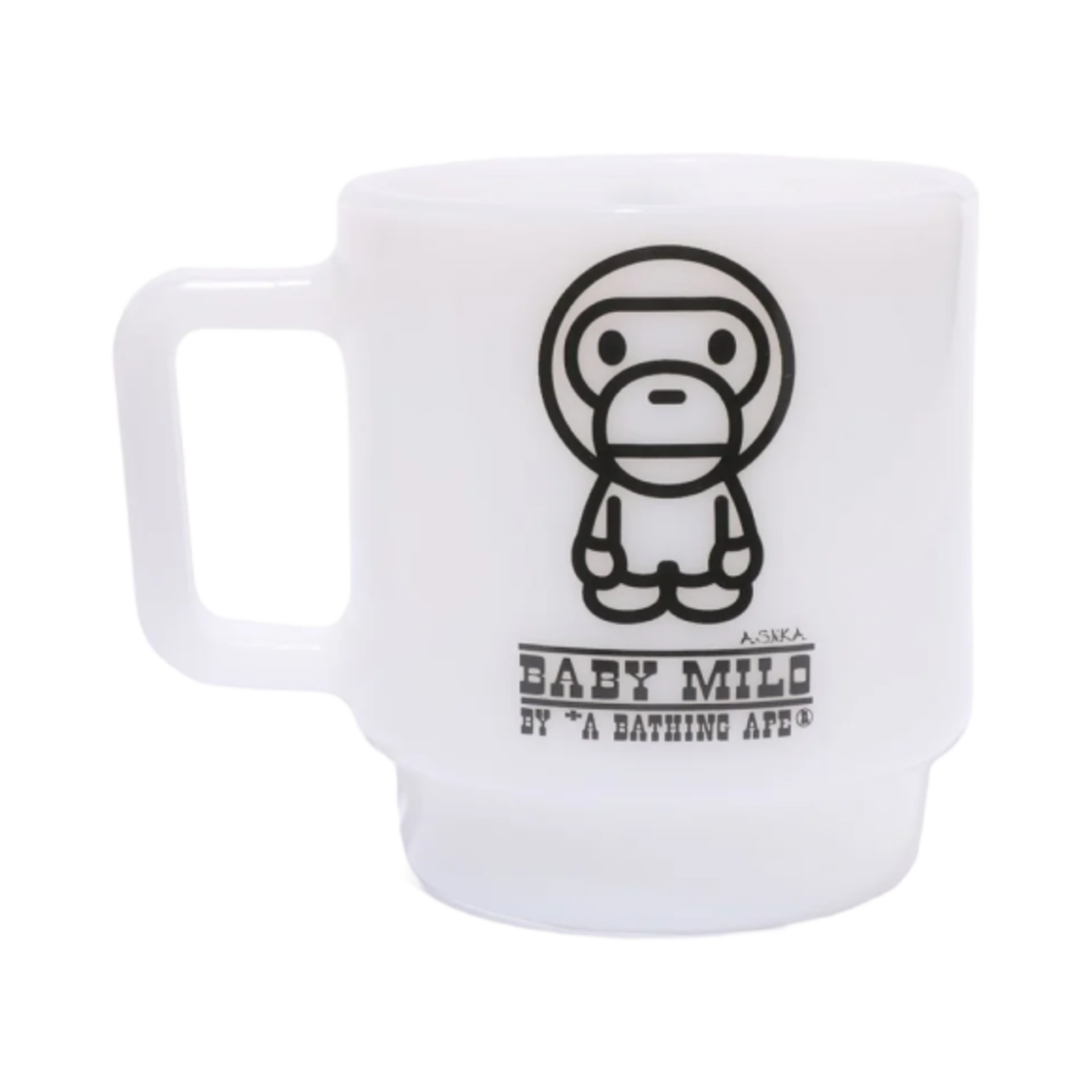 0ZXKAM009931O BAPE Baby Milo Stacking Milk Glass White
