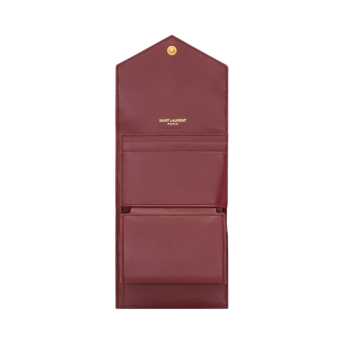생로랑 카산드라 마틀라세 멀티폴드 월렛 램스킨 루즈 메를로(Saint Laurent Cassandre Matelasse Multi-Fold Wallet In Lambskin Rouge Merlot) - 4