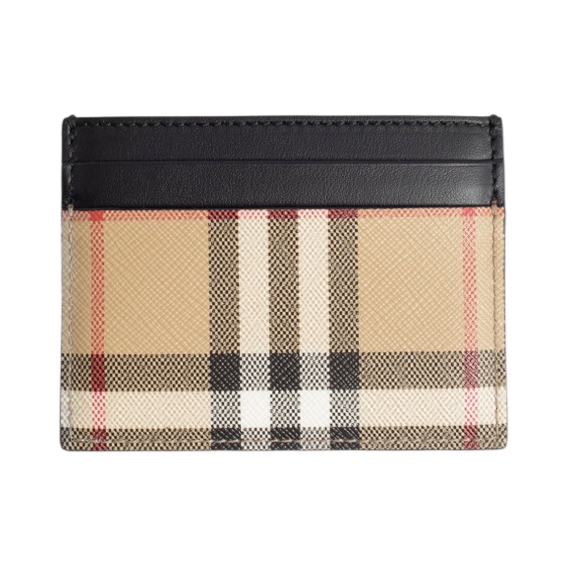 버버리 빈티지 체크 레더 카드 케이스 아카이브 베이지 블랙(Burberry Vintage Check Leather Card Case Archive Beige Black)