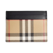 Burberry Vintage Check Leather Card Case Archive Beige Black