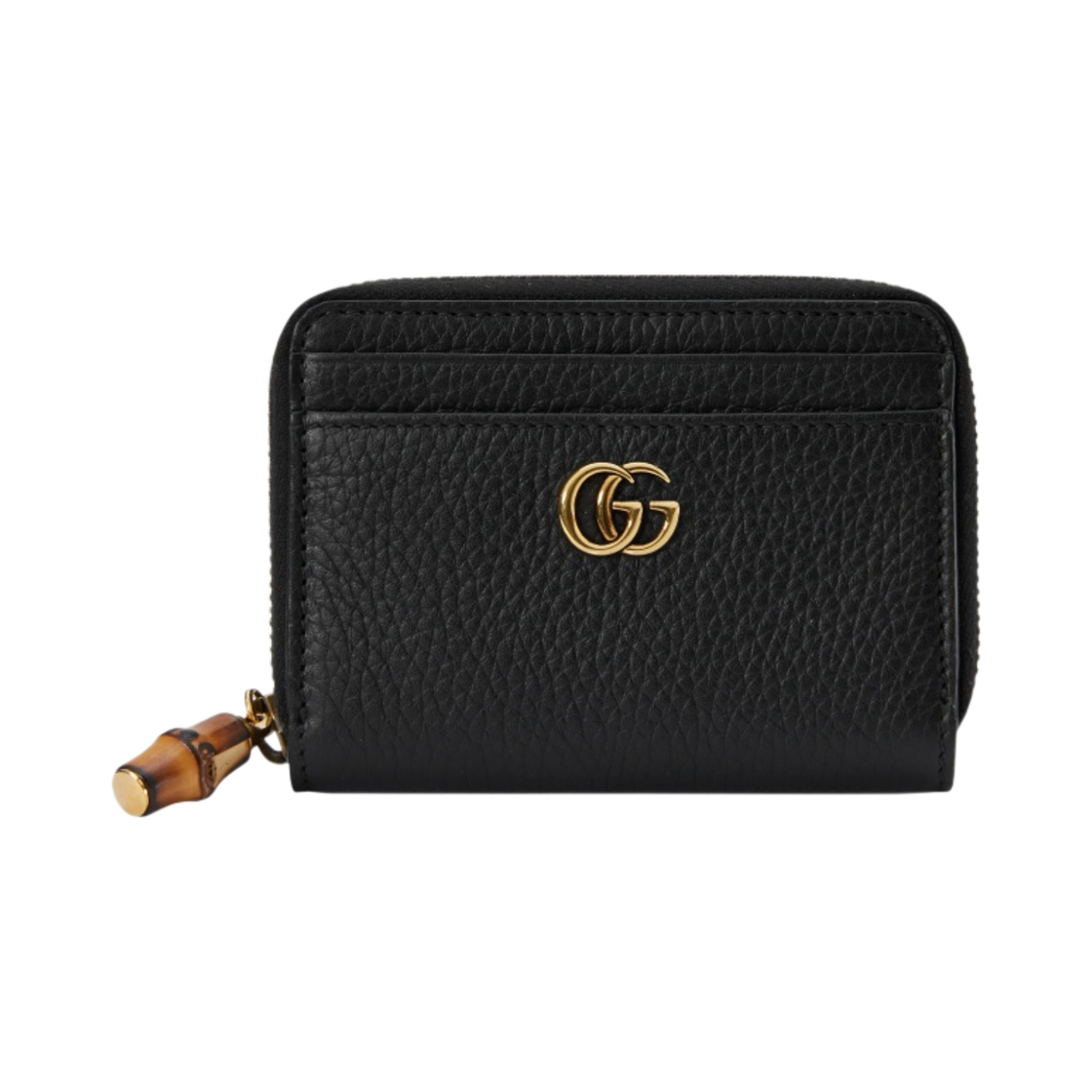 구찌 뱀부 더블 G 지퍼 카드 케이스 블랙(Gucci Double G Zip Card Case with Bamboo Black) - 1