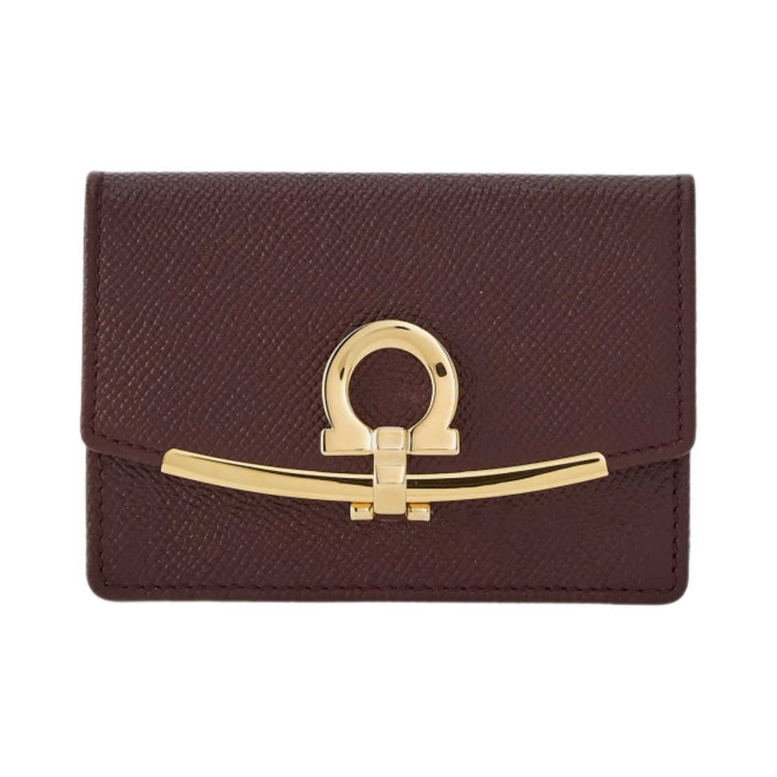 페라가모 간치니 비즈니스 카드 홀더 브라운 가나슈(Ferragamo Gancini Business Card Holder Brown Ganache) - 1
