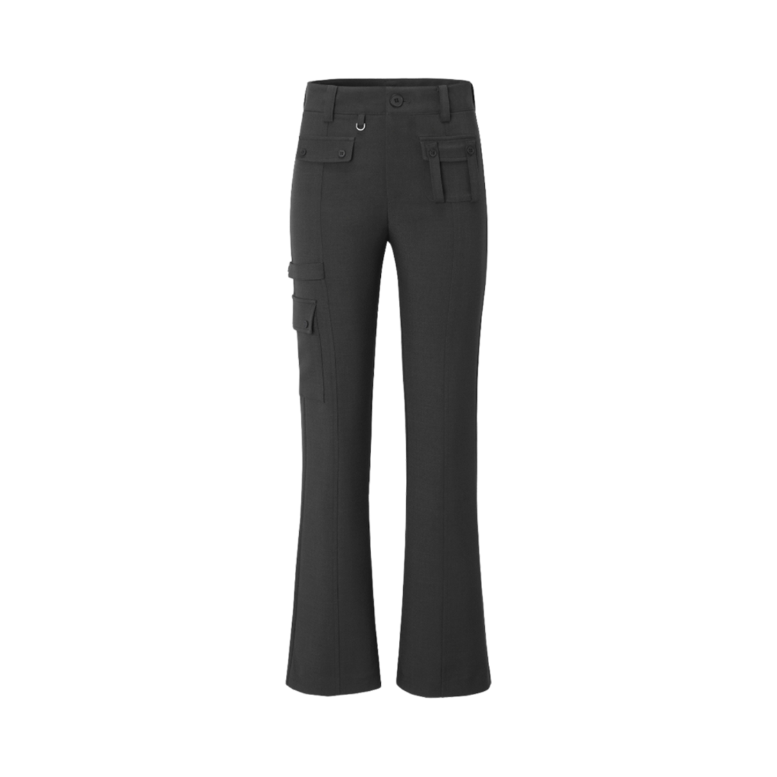 (W) 쓰리타임즈 스트랩 버튼 팬츠 차콜((W) Threetimes Strap Button Pants Charcoal)