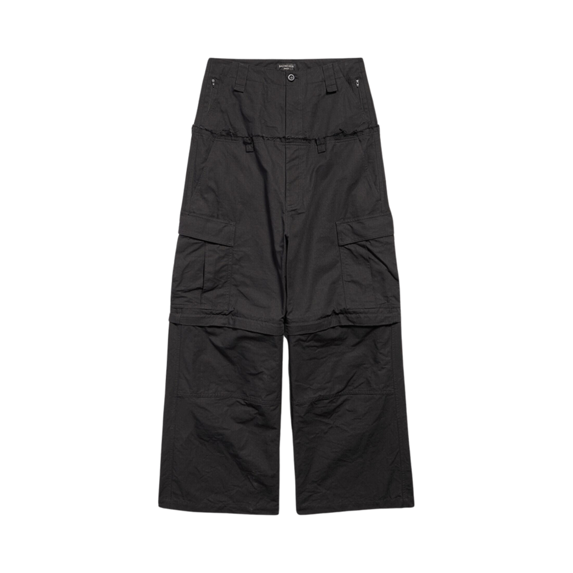 808908TQP131000 Balenciaga Cut Up Cargo Pants Black