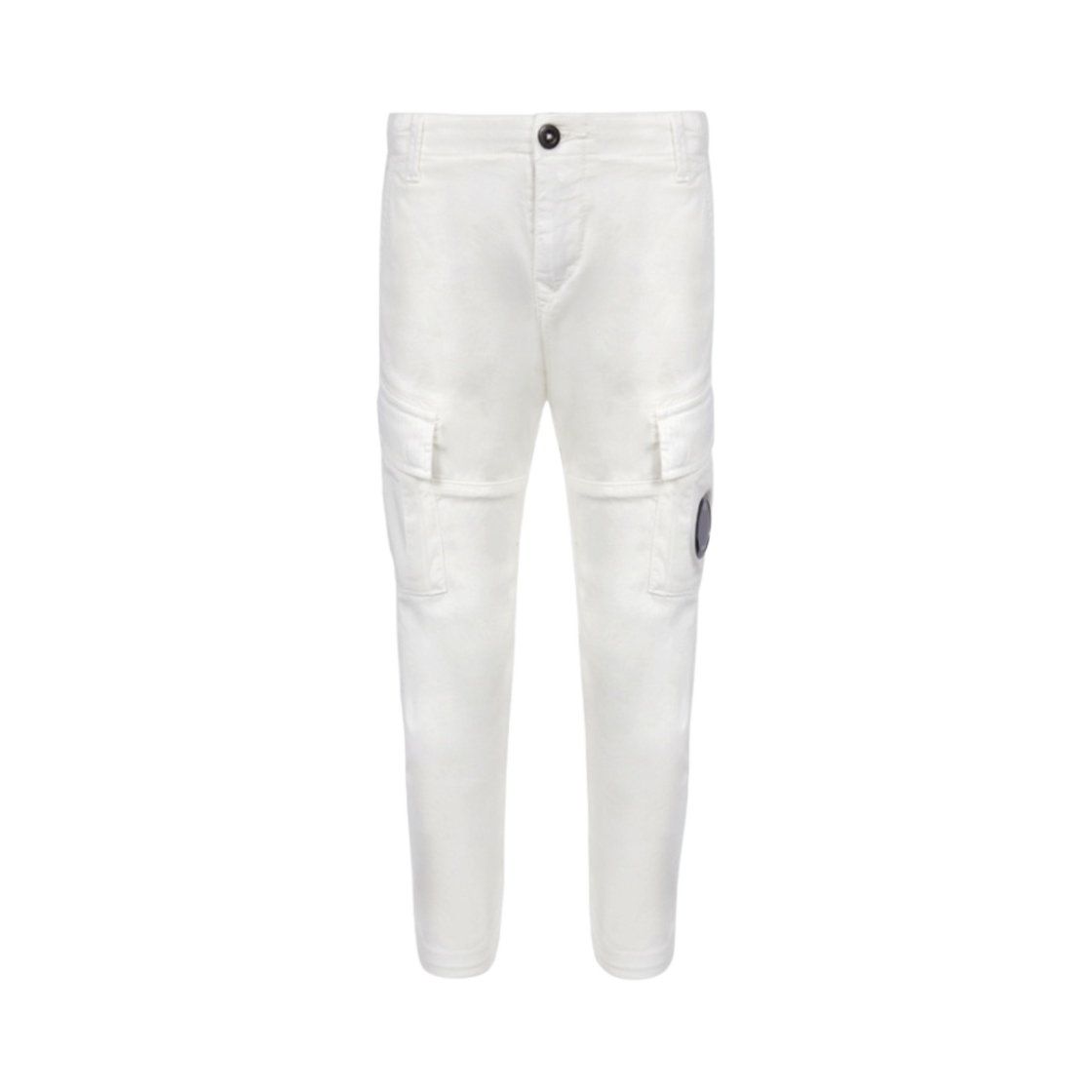 (키즈) C.P. 컴퍼니 U16 스트레치 개버딘 카고 팬츠 거즈 화이트 - 23SS((Kids) C.P. Company U16 Stretch Gabardine Cargo Pants Gauze White - 23SS) - 1