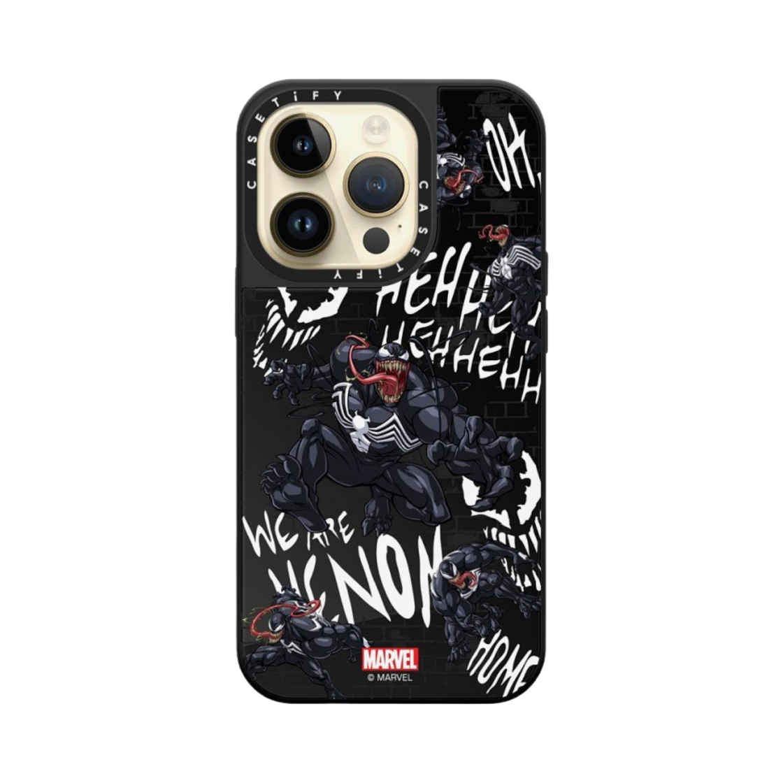 케이스티파이 x 마블 아이폰 베놈 패턴 맥세이프 미러 케이스 블랙 미러 블랙 범퍼(Casetify x Marvel iPhone Venom Pattern Magsafe Mirror Case Black Mirror Black Bumper) - 4
