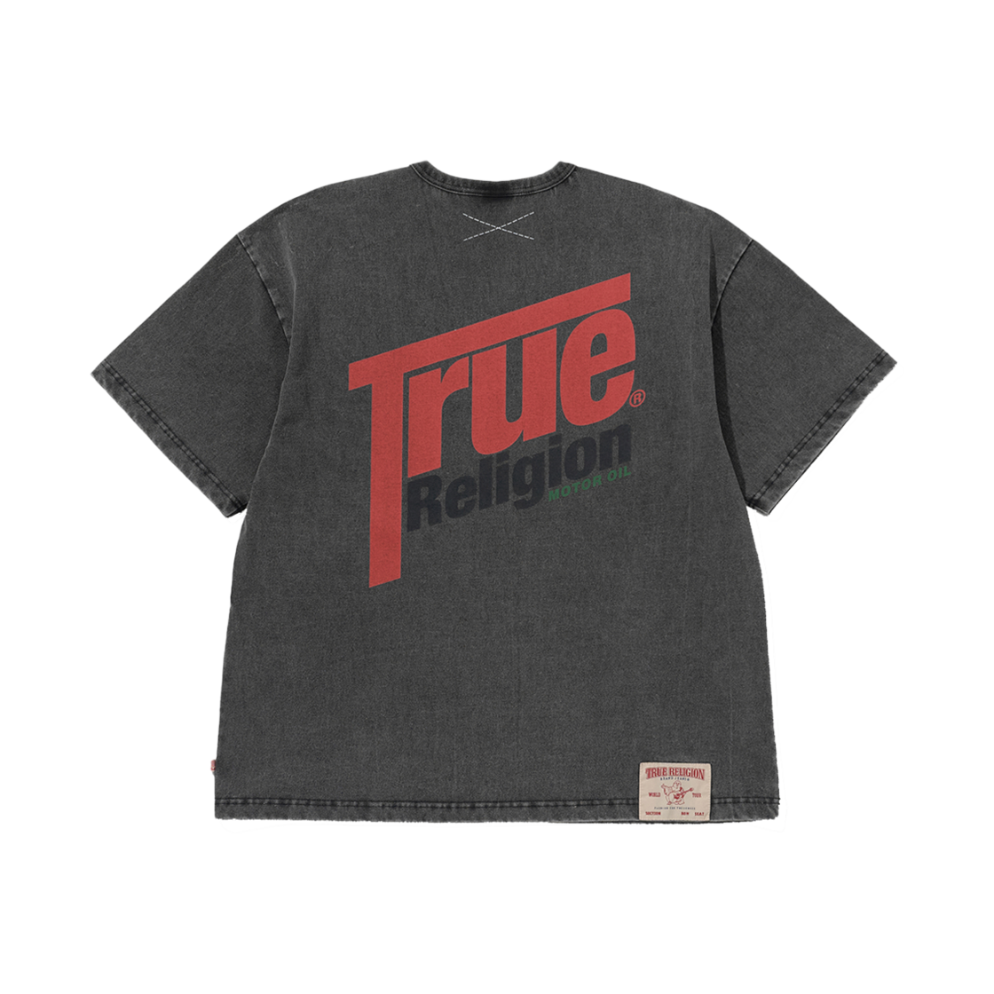 트루릴리젼 모터 오일 숏 슬리브 워시드 블랙(True Religion Motor Oil Short Sleeve Washed Black)