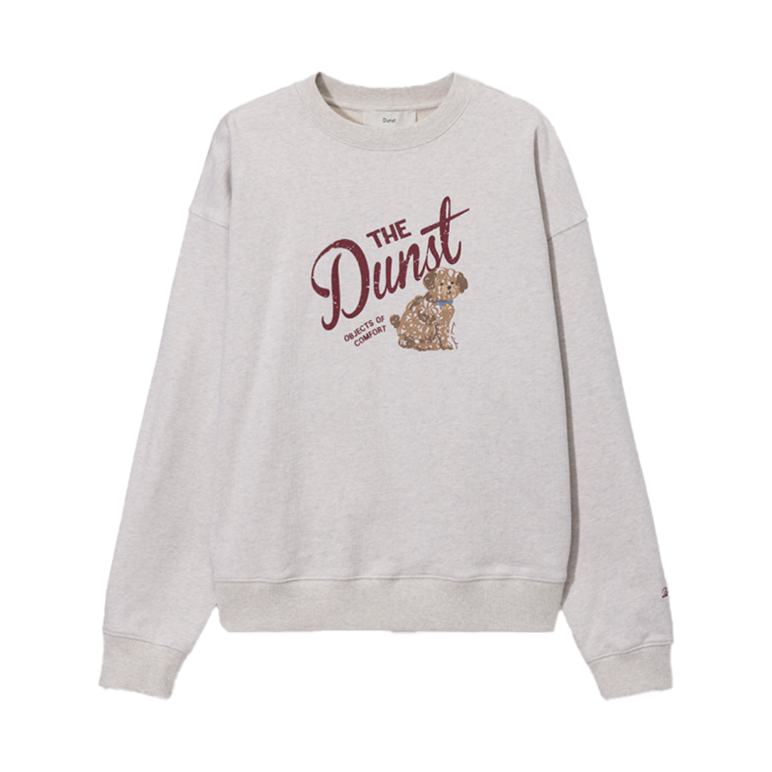UDTS5A117I1 Dunst Unisex Drawing Puppy Sweatshirt Oatmeal Melange