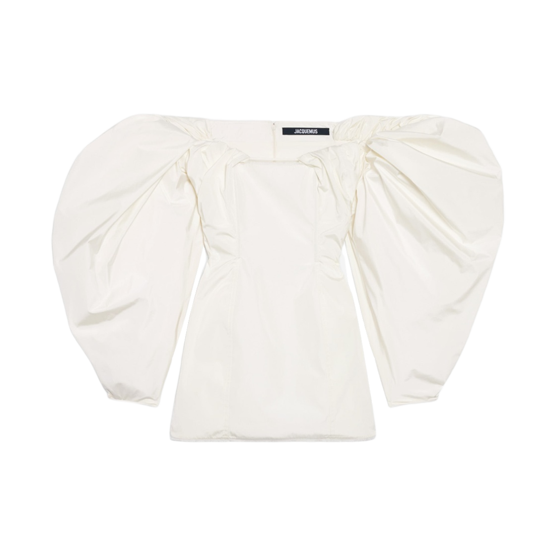 (W) 자크뮈스 라 로브 타페타스 드레이프 미니 드레스 오프 화이트((W) Jacquemus La Robe Taffetas Draped Mini Dress Off White) - 1