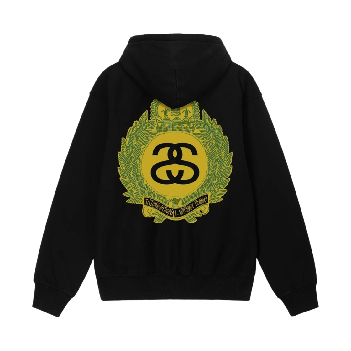 스투시 크라운 리쓰 피그먼트 다이드 후드 블랙(Stussy Crown Wreath Pigment Dyed Hoodie Black) - 1