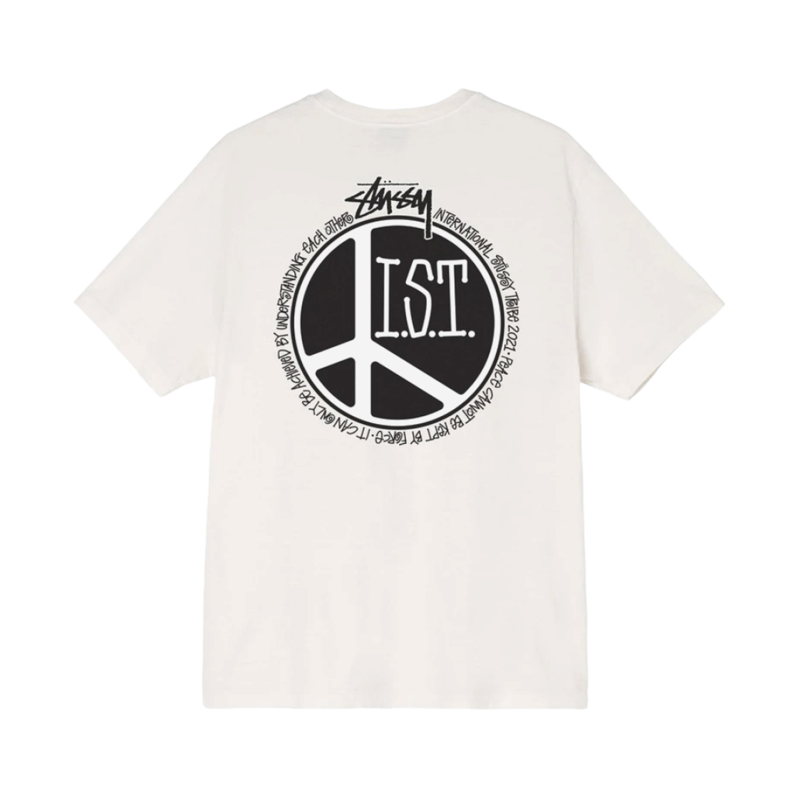 스투시 피스 닷 피그먼트 다이드 티셔츠 내츄럴