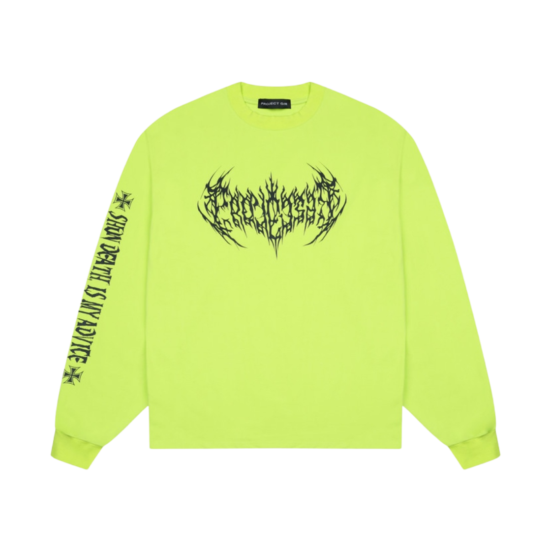 프로젝트 G/R 메탈릭 로고 롱슬리브 티셔츠 네온