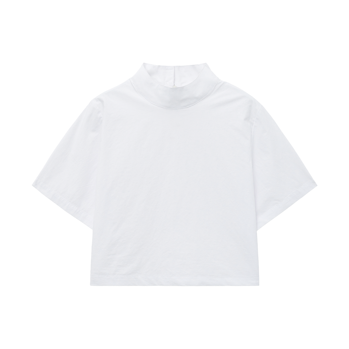 SFM1SH204AWH The Saturday Evening Post High Neck Crop Shirts_White