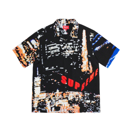 Supreme City Lights Rayon S/S Shirt Black - 20SS