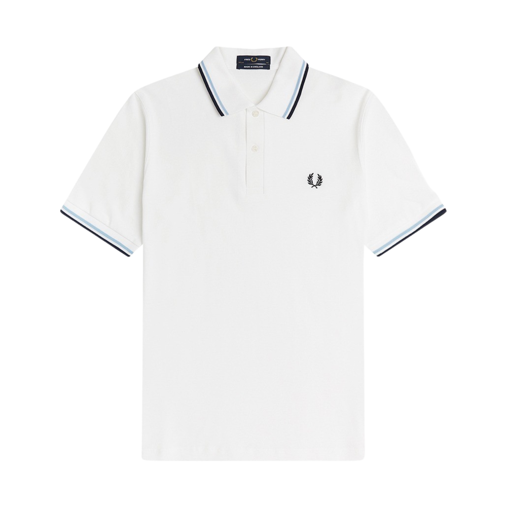 프레드페리 M12 트윈 팁 프레드페리 셔츠 화이트/아이스/네이비