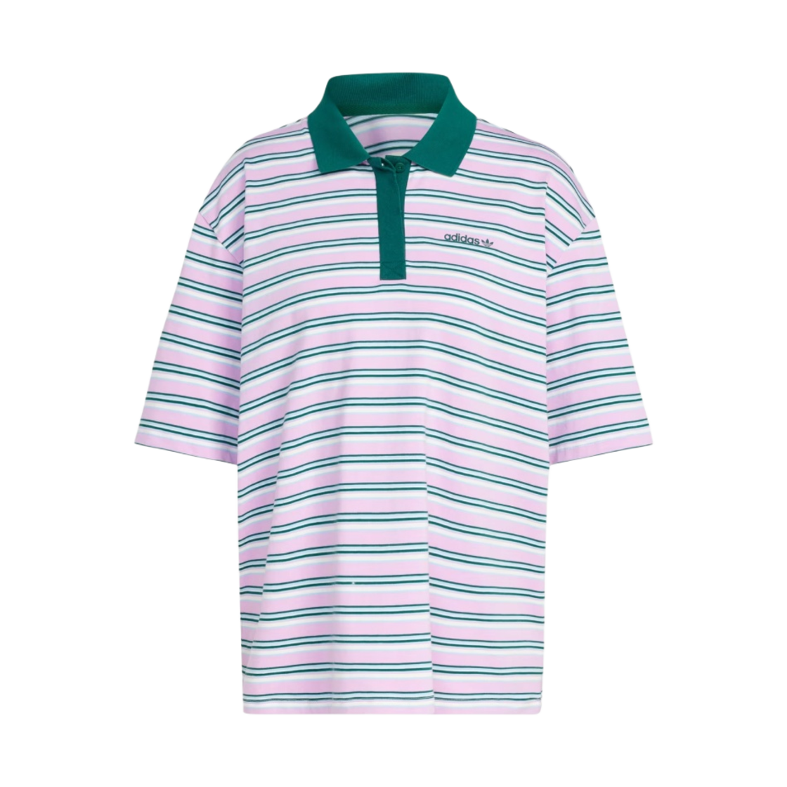 (W) 아디다스 80s 오버사이즈 스트라이프 폴로 셔츠 멀티컬러 - KR 사이즈