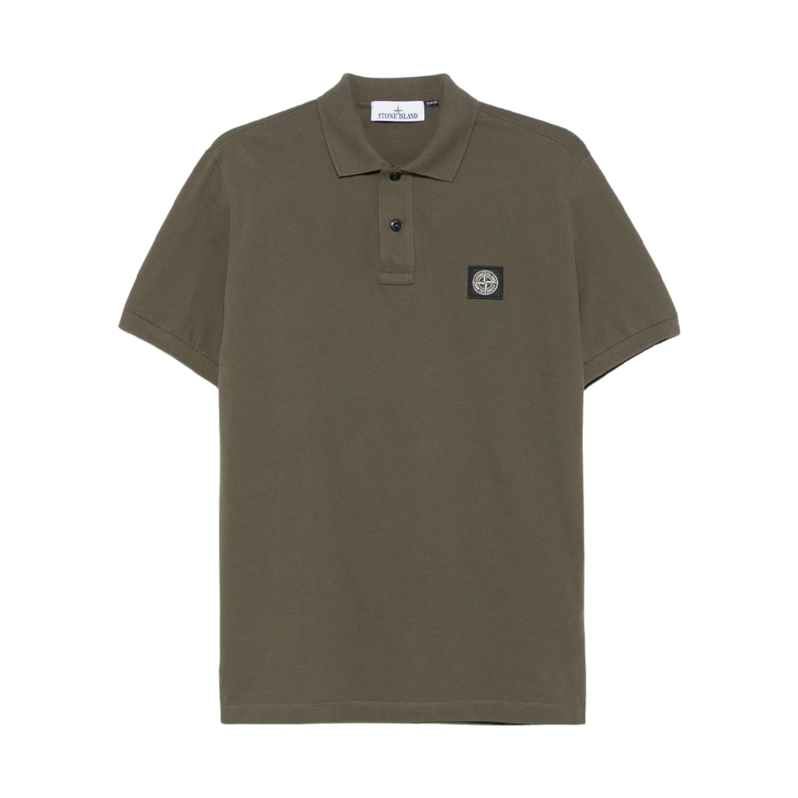 K1S1522002-SCS0017-V0054 Stone Island 22002SC Organic Cotton Elastane Pique Slim Fit Polo Shirt Military Green - 25SS