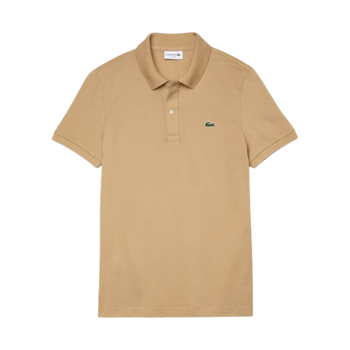 라코스테 슬림핏 L.12.12 피케 폴로 셔츠 베이지(Lacoste Slim Fit L.12.12 Pique Polo Shirt Beige) - 1
