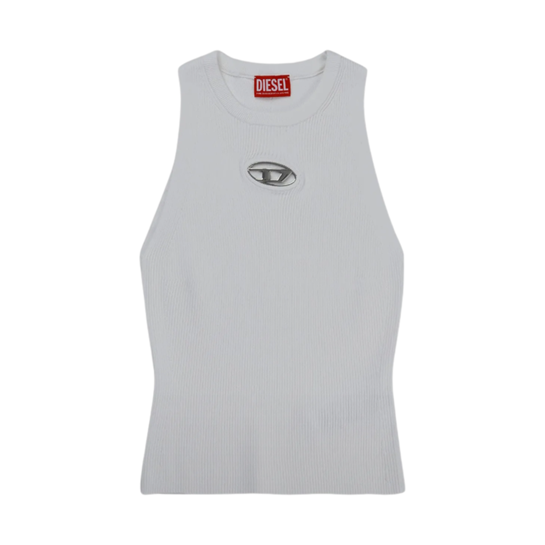 (W) 디젤 M-카딕스 니트 탱크탑 화이트((W) Diesel M-Caddix Knit Tank Top White)