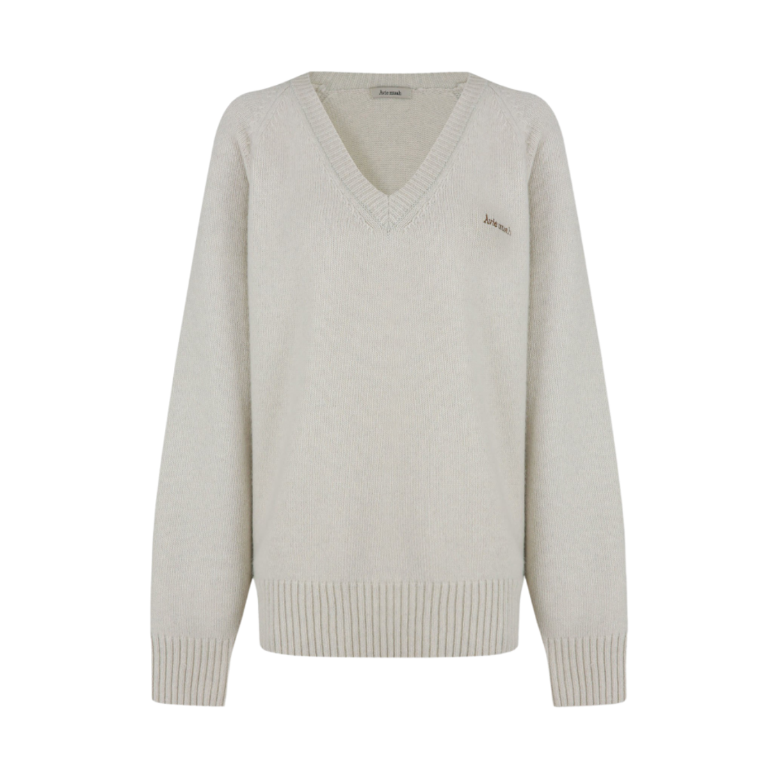 (W) 아비에무아 브이넥 울 캐시미어 스웨터 베이지((W) Aviemuah V-Neck Wool Cashmere Sweater Beige) - 1