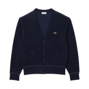 Lacoste Double Face Pique Cardigan Navy Blue