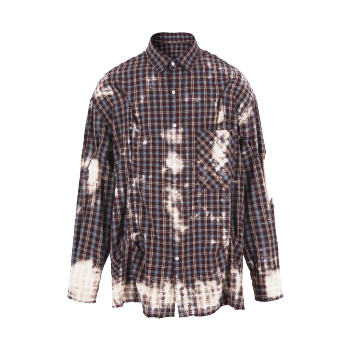 - Nos Couleurs Bleached Bite Shirts Burgundy