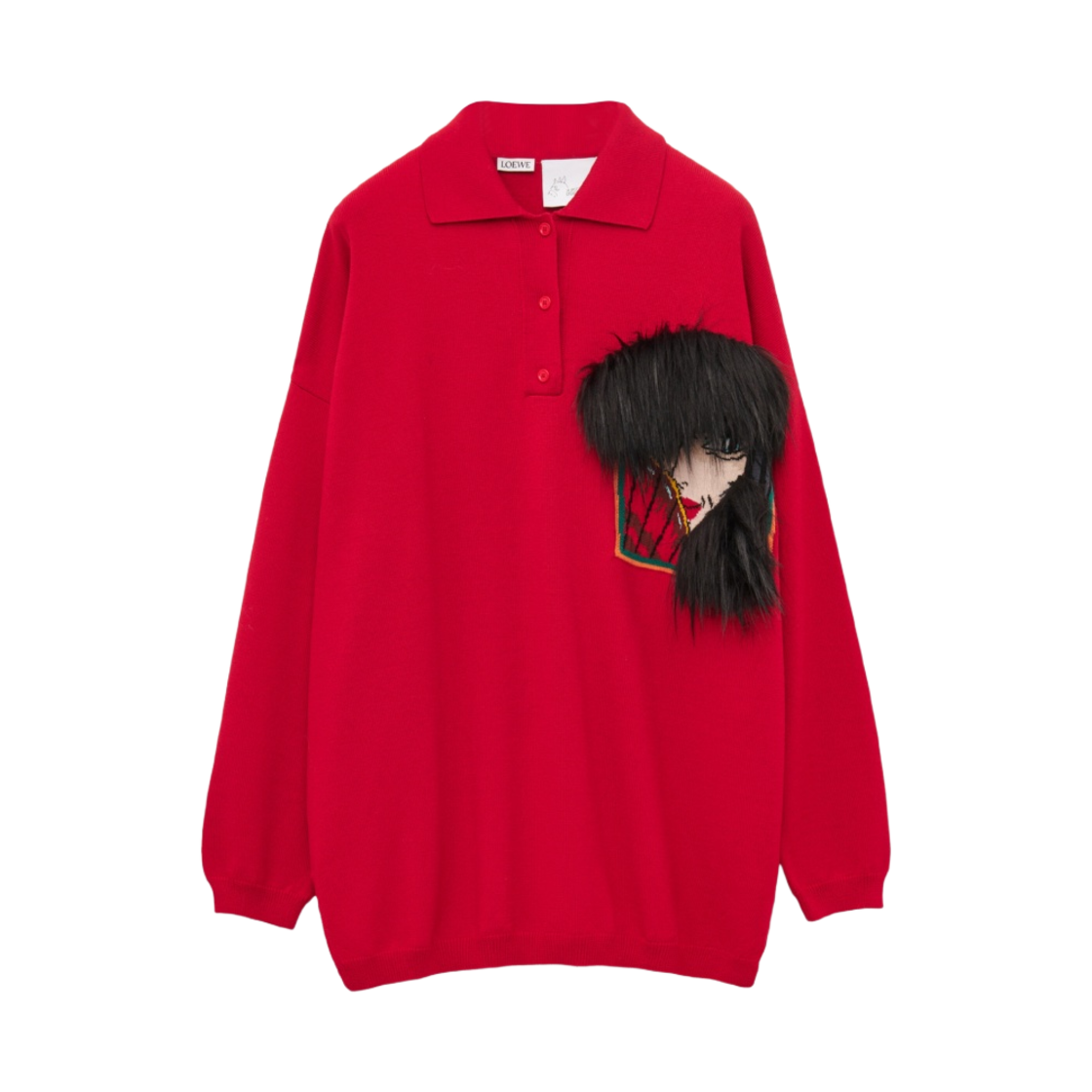 로에베 x 하울의 움직이는 성 위치 오브 더 웨이스트 폴로 울 스웨터 레드(Loewe x Howl's Moving Castle Witch of the Waste Polo Sweater in Wool Red) - 1