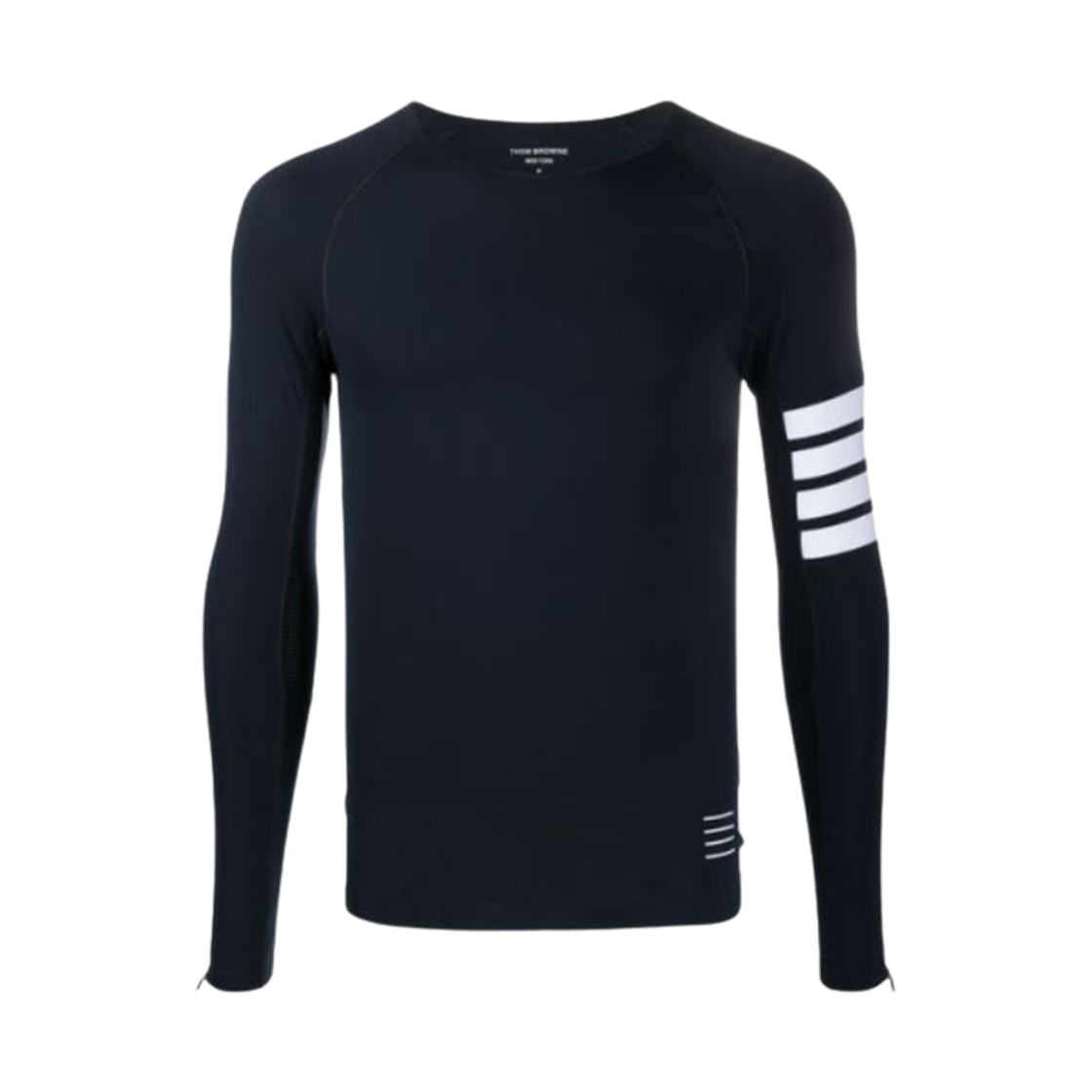 MJA001A-06770-461 Thom Browne Interlock 4-Bar Compression Long Sleeve T-Shirt Navy