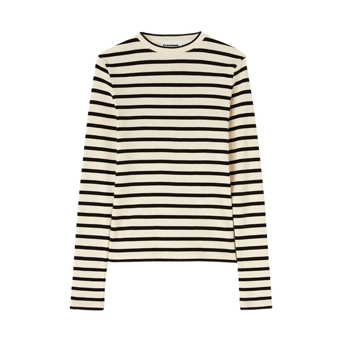 (W) 질 샌더 코튼 투톤 스트라이프 탑 그레이((W) Jil Sander Cotton Two-Toned Stripe Top Grey) - 1