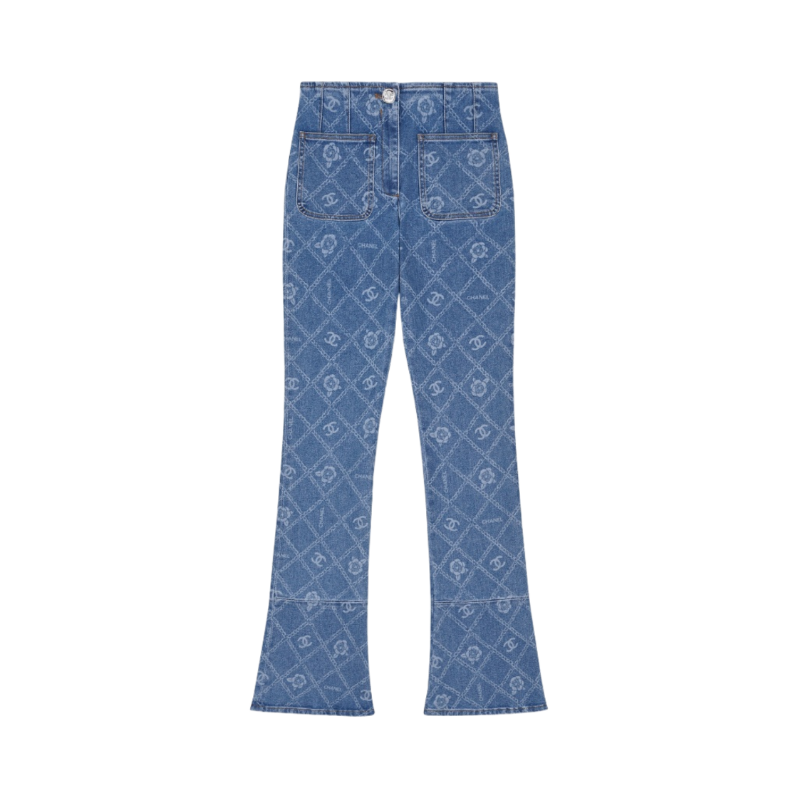 (W) 샤넬 프린티드 데님 블루 화이트((W) Chanel Printed Denim Blue White)