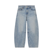 (W) GU Barrel Leg Jean B+EC Blue