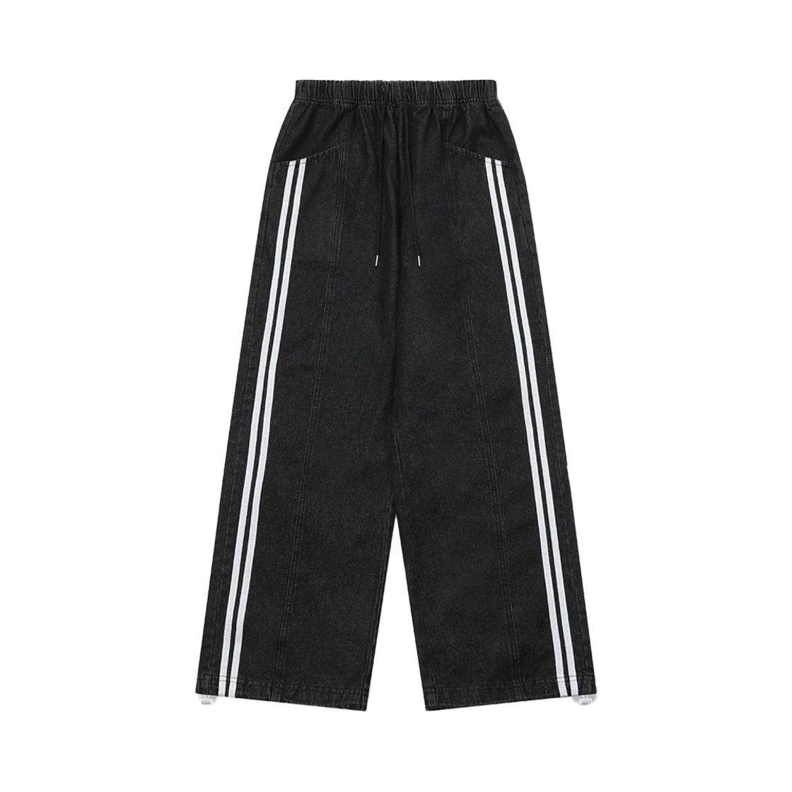 SLO15PT22503BK SLOW RECORD HOUSE Side track denim pants black