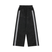 SLOW RECORD HOUSE Side track denim pants black