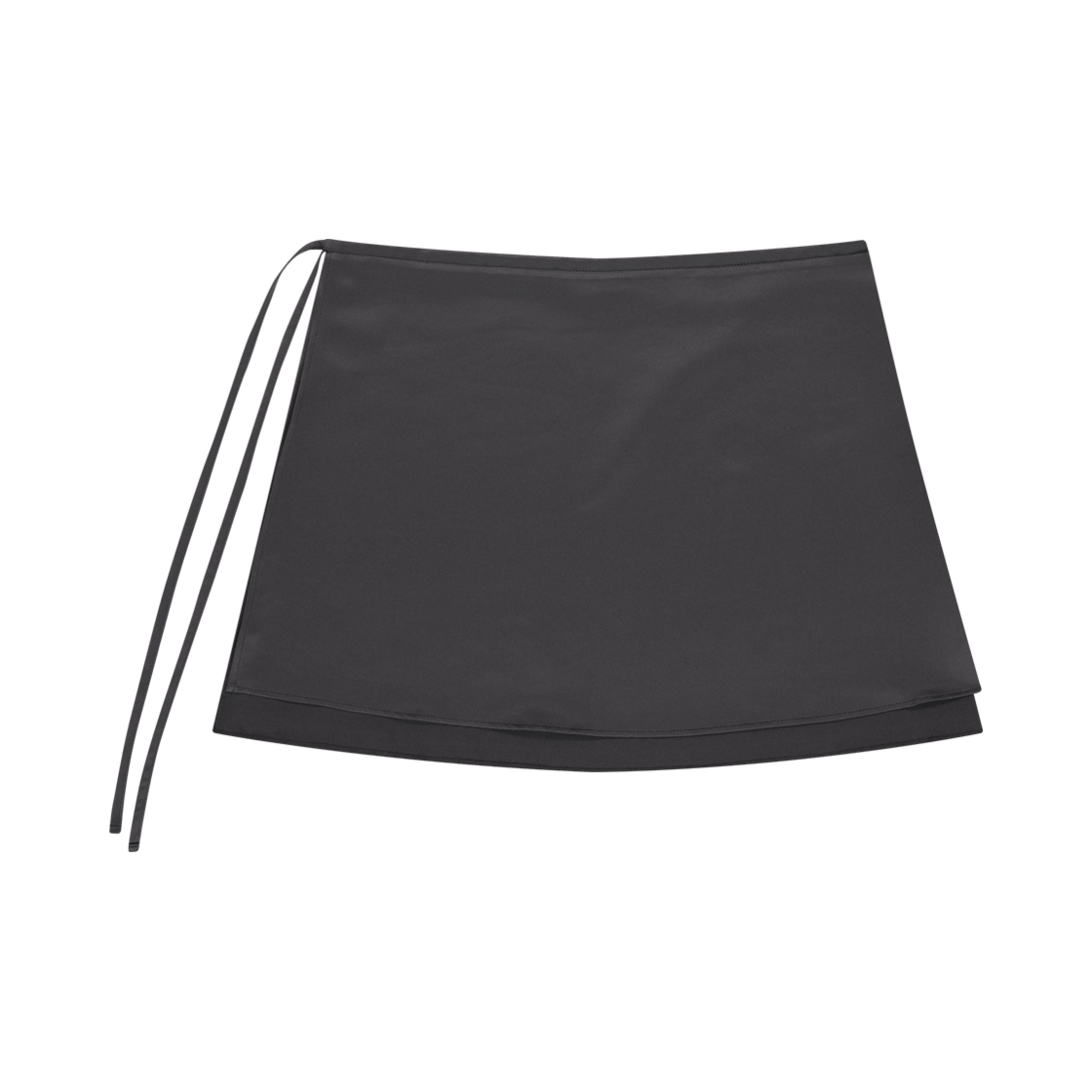 CB2502SR101 COYSEIO 038 Satin Wrap Skirt Charcoal - 대표 이미지 #1