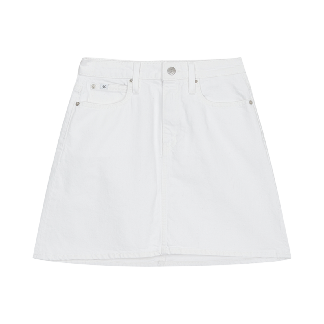 (W) 캘빈 클라인 하이라이즈 A라인 미니 스커트 초키 블루((W) Calvin Klein High-Rise A-Line Mini Skirt Chalky Blue)