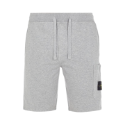 Stone Island 64651 Fleece Bermuda Shorts Powder Melange - 23SS