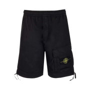 Stone Island L0703 Stretch Cotton Tela Paracadute Garment Dyed Bermuda Shorts Black - 22SS