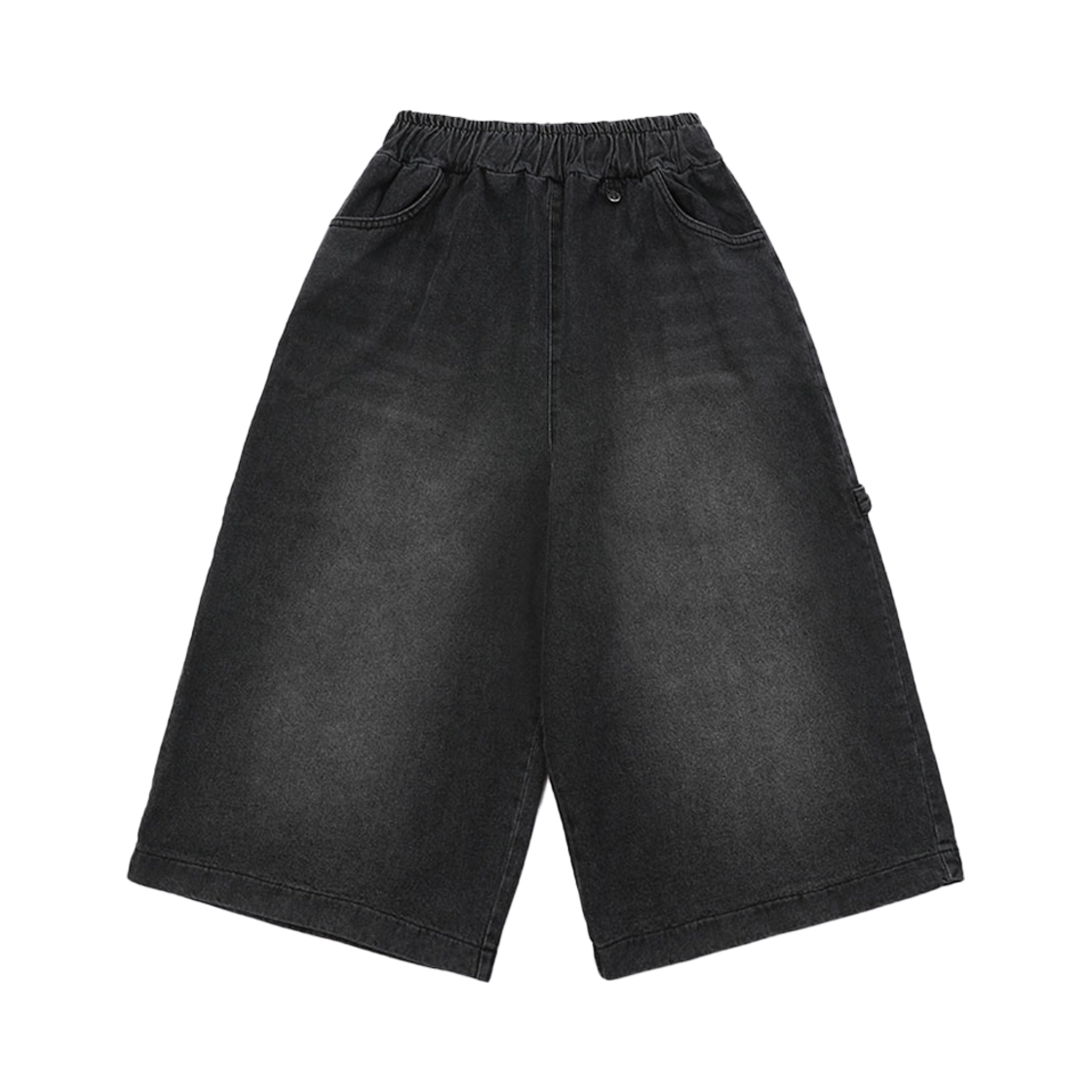 슬로우 레코드 하우스 카펜터 버뮤다 와이드 데님 팬츠 흑청(SLOW RECORD HOUSE Carpenter Bermuda Wide Denim Pants Black)