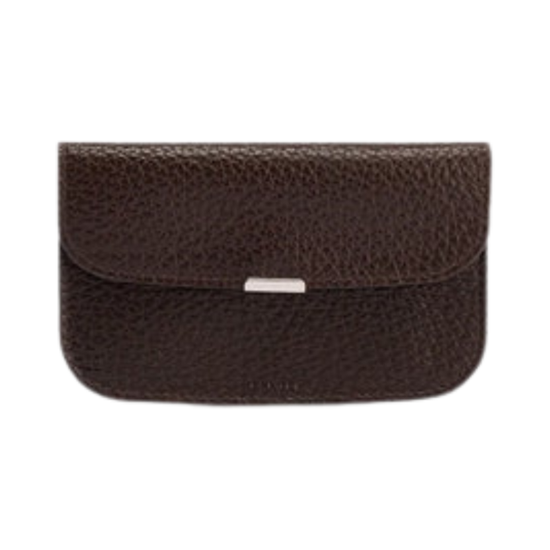 SL0065-LL139-449 Lemaire Grained Cow Leather Soft Tab Card Holder Coin Purse Dark Brown