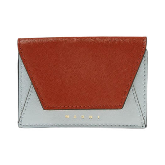 Marni Leather Tri-Fold Wallet Rust Cloud
